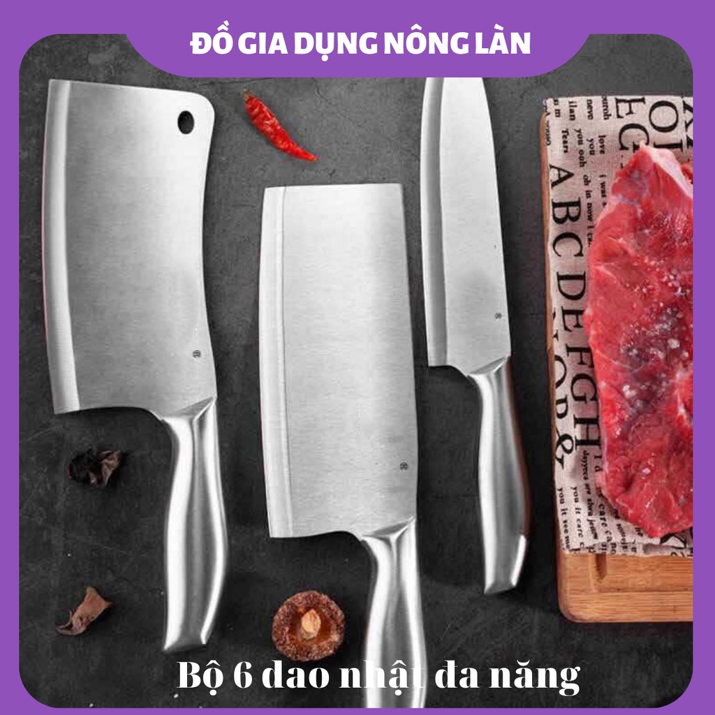 Bộ Dao Kéo 6 Món Nhật Bản Cao Cấp, Sét Dao 6 Món Thép Nhật Bản Chống Gỉ siêu rẻ