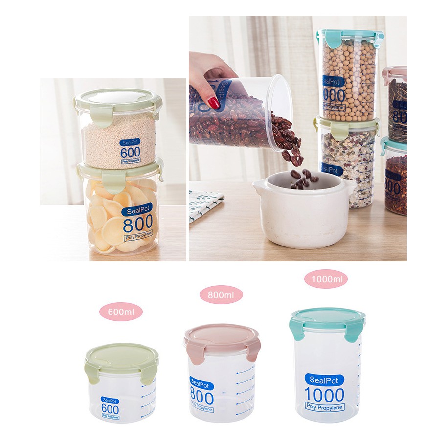 Hộp thực phẩm hộp đựng ngũ cốc nhà bếp bằng nhựa PP MS1627 | BigBuy360 - bigbuy360.vn