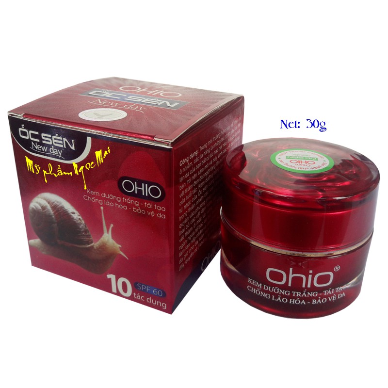 Kem dưỡng trắng, Tái tạo, Chống lão hóa, Bảo vệ da 10 tác dụng OHIO ỐC SÊN NEW DAY (30g)