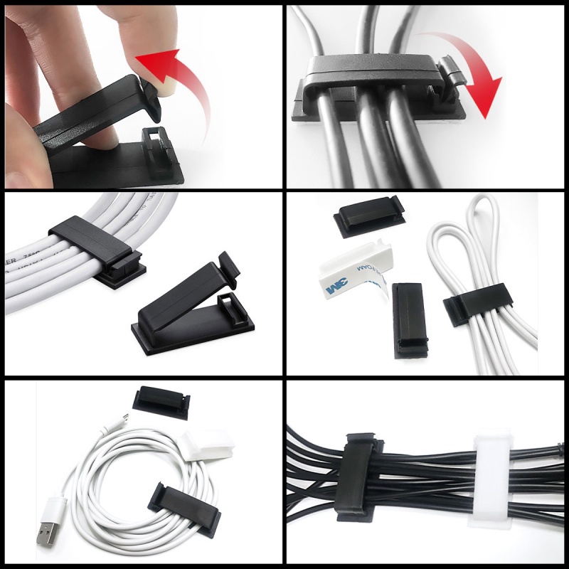 Set 5 giá giữ dây cáp HdoorLink tự dính tiện dụng cho xe hơi/ bàn làm việc