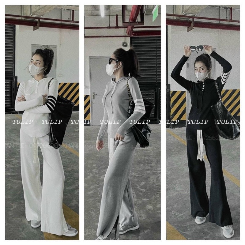 [ 𝐅𝐑𝐄𝐄 𝐒𝐇𝐈𝐏 ]  SET LEN THOM SỌC TAY XẺ GẤU VẠT BẦU