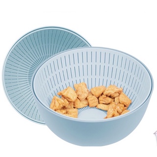 Bộ rổ rửa rau củ, trái cây 2 lớp Inochi cao cấp_ nhựa cứng cáp