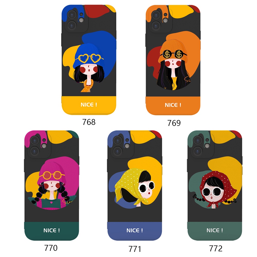 Ốp Điện Thoại TPU Silicon Hình Cô Gái Cho iPhone 13 Pro Max 11 12 Mini X XR XS Max SE 2020 2022 6 6S 7 8 Plus