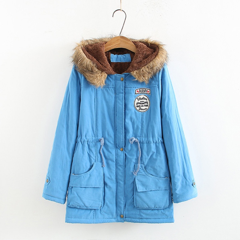 IELGY Áo Khoác cotton Tay Dài Có Nón Phong Cách Hàn Quốc Thời Trang Mùa Đông Cho Nữ