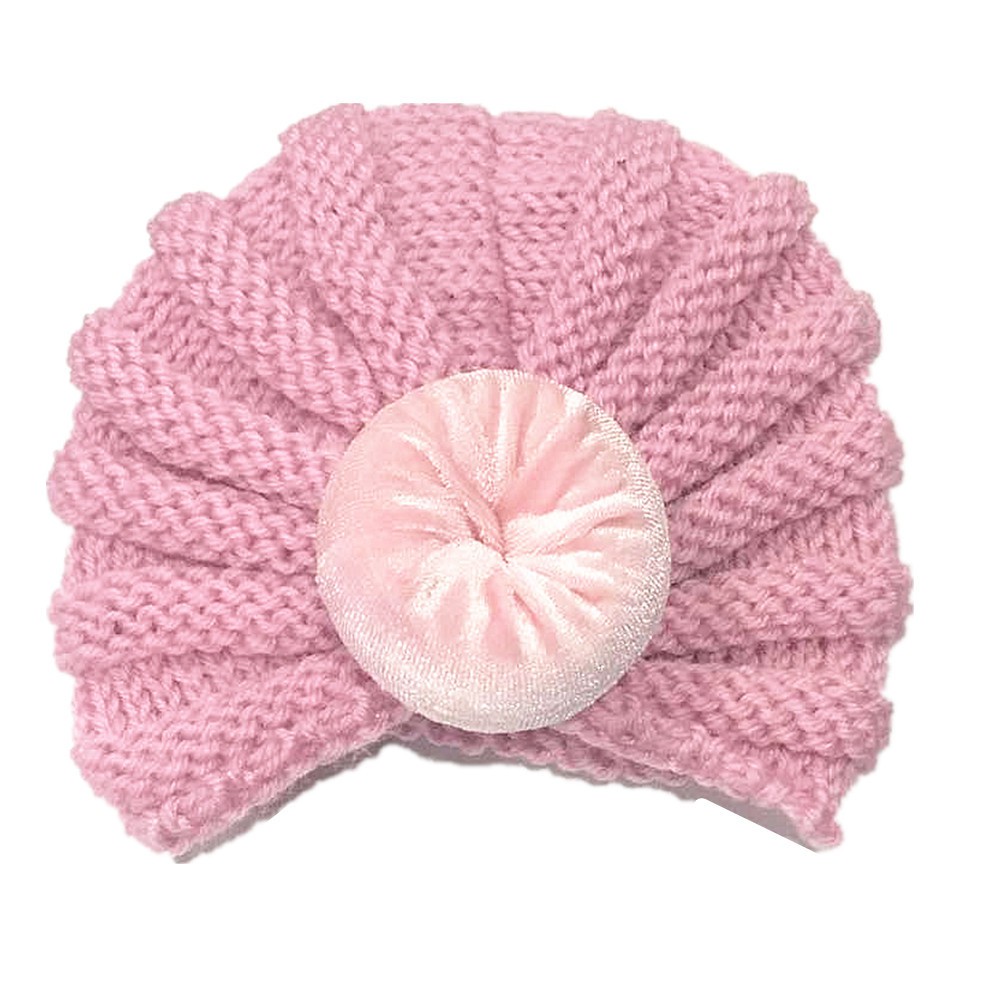 Mũ turban dễ thương cục tròn cho bé gái(0-12 tháng)