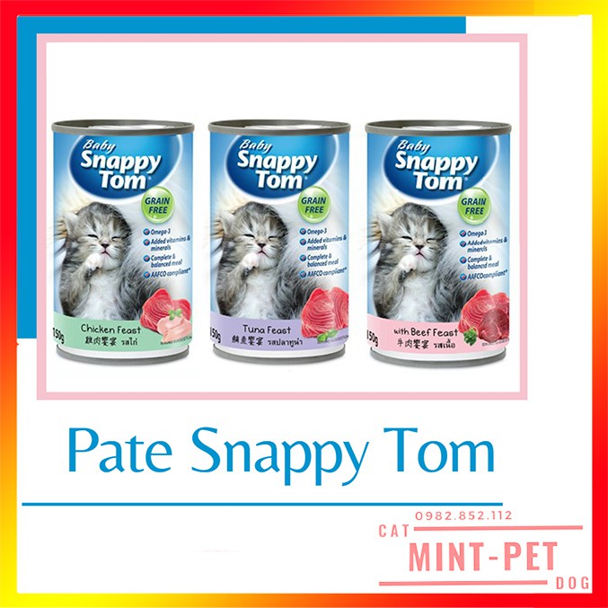 Pate Cho Mèo Con Snappy Tom - Lon 150g