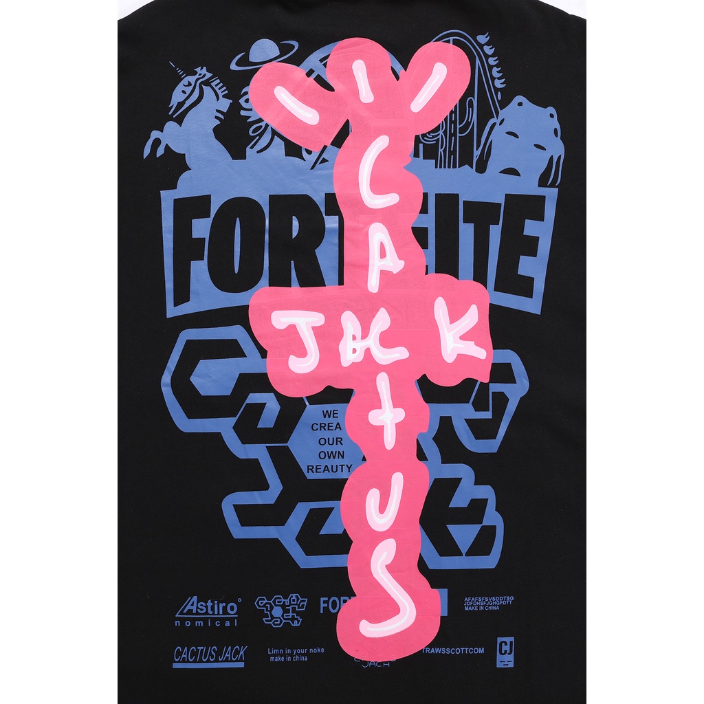 Travis Scott high street tide brand TS Fortnite printed couple loose short-sleeved T-shirt ins hip-hop TEE