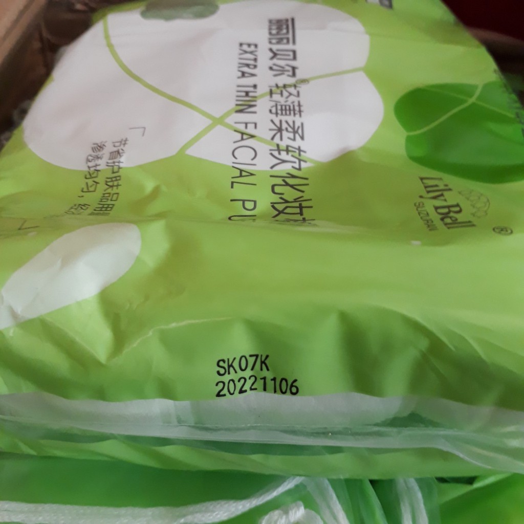 Bông tẩy trang Lily Bell Extra Thin- Xanh (240 miếng) | BigBuy360 - bigbuy360.vn