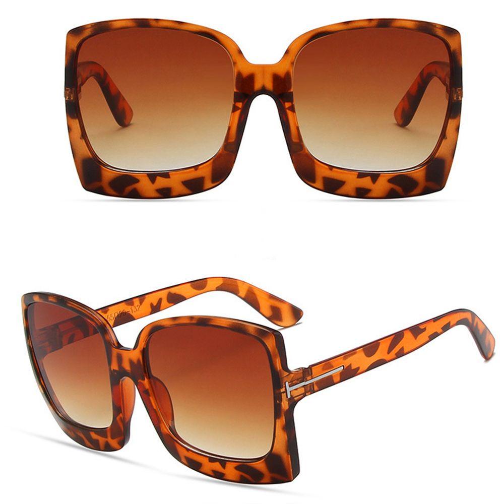 Kính Mát Gọng Lớn Họa Tiết Da Báo Phong Cách Retro Thời Trang