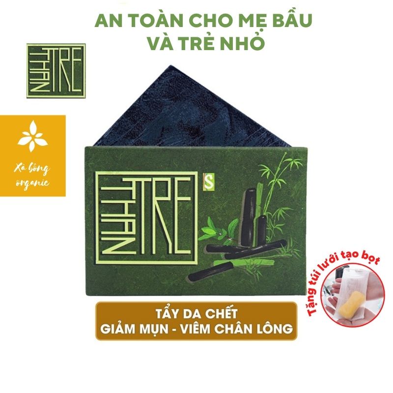 Xà Bông Than Tre Organic Sạch Mát 🌸 Tẩy Da Chết 🌸Sảng Khoái 🌸 Dạng Sáp 100gr Hàng Chính Hãng- xa_bong_organic