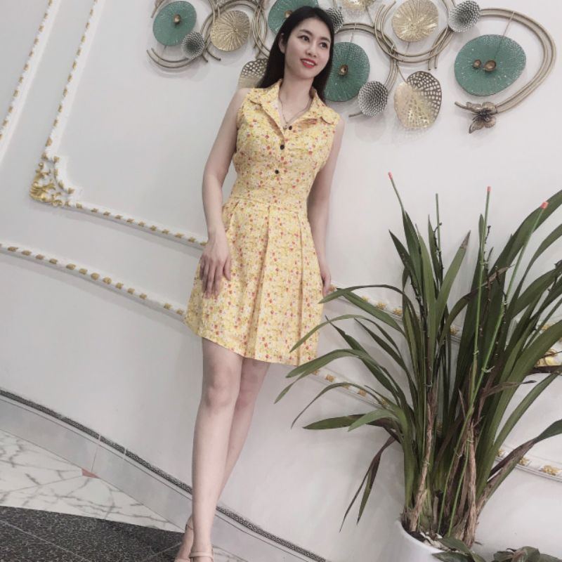 Đầm nữ cổ sơ mi kèm quần đùi trong | BigBuy360 - bigbuy360.vn