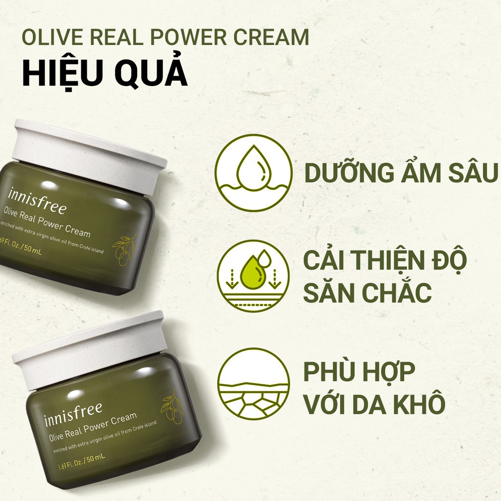 [Mã COSIF05 giảm 10% đơn 400K] Kem dưỡng ẩm innisfree Olive Real Power Cream 50ml