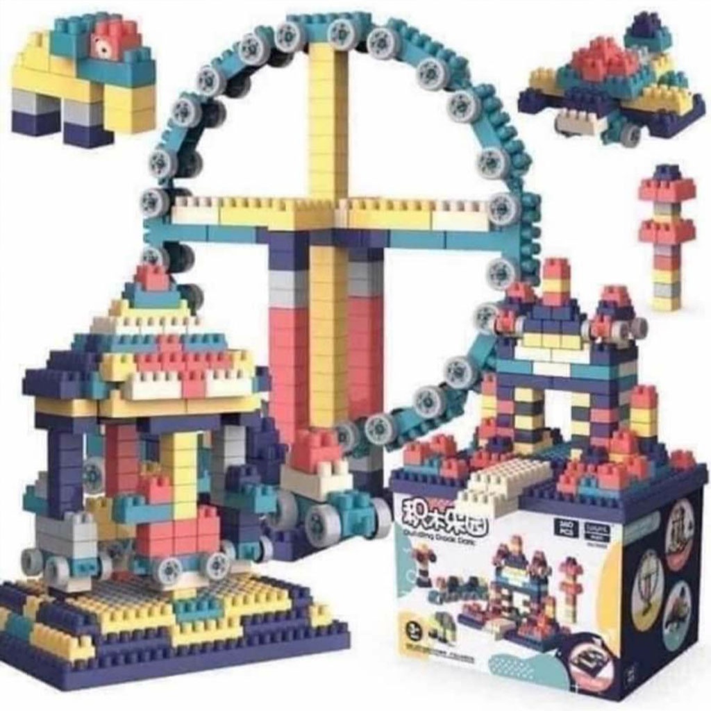 Bộ xếp hình Lego giá rẻ Bộ đồ chơi lắp ráp trí tuệ vòng quay khổng lồ 520chi tiết dành cho bé Bộ xếp hình Lego giá rẻ Bé