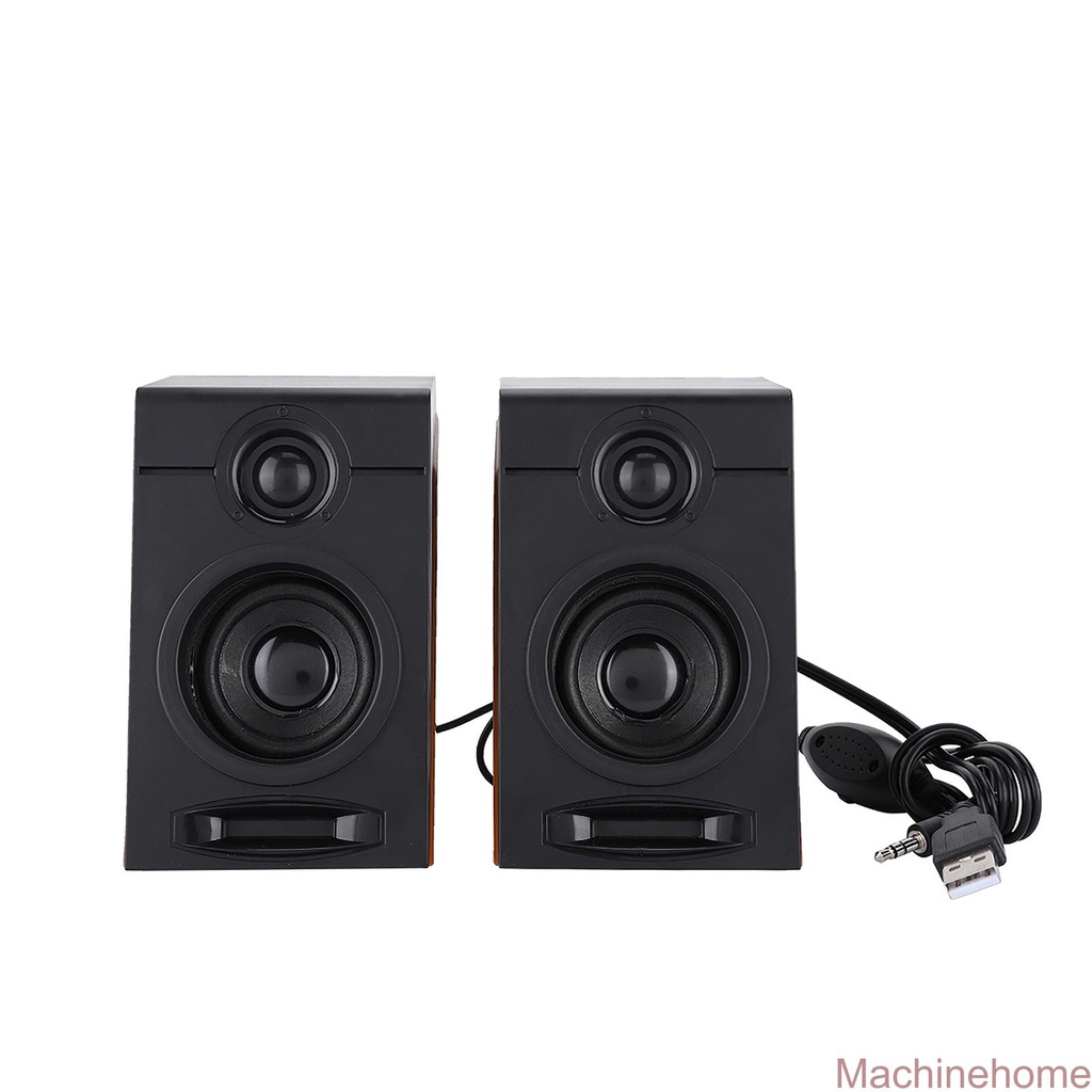 2pcs Mini Subwoofer Speakers Computer Bass Speakers Multimedia Speakers with Non-Slip Mat for Home Studio Desktop