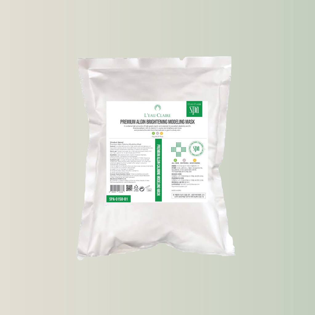 Mặt Nạ Vitamin C L'eau Claire Premium Algin Brightening Modeling Cung Cấp Dưỡng Chất Giúp Da Trắng Sáng Hồng Hào 1kg
