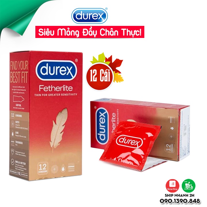 [HOT] MỎNG TÊNH-YÊU SAY ĐẮM-Bao Cao Su Durex Fetherlite Ultima (Hộp 12 cái) 100% CHÍNH HÃNG