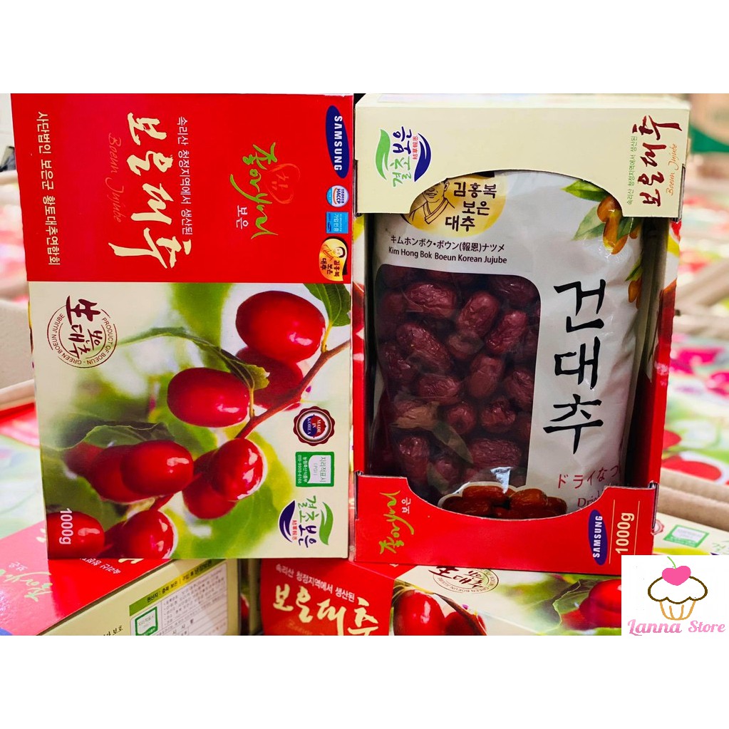 [Quà Tết] Táo Đỏ Sấy Khô Hàn Quốc Hộp 1KG có kèm túi xách
