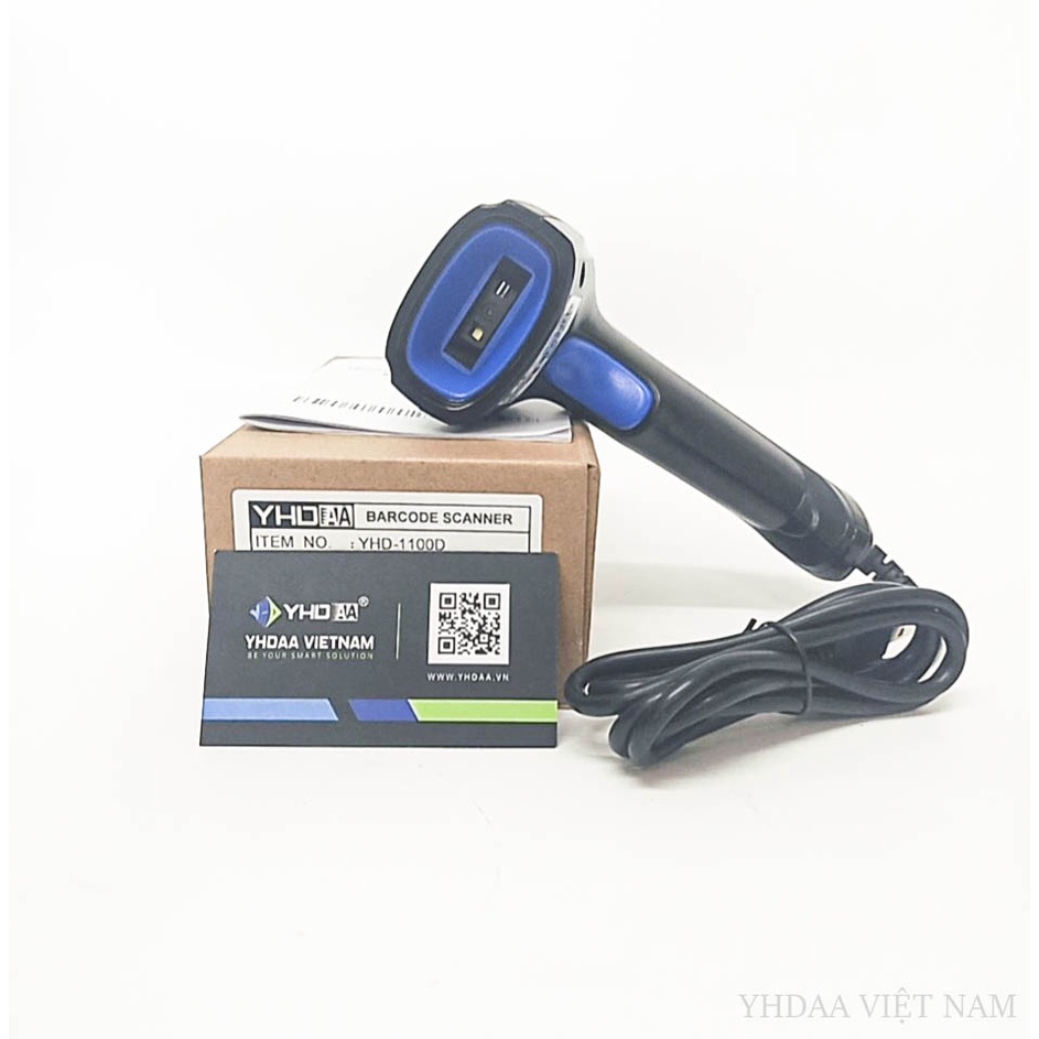 Máy quét mã vạch Qrcode YHD 1100D (2D) có dây - Máy bắn mã vạch 2D có dây cắm cổng USB kết nối Máy tính