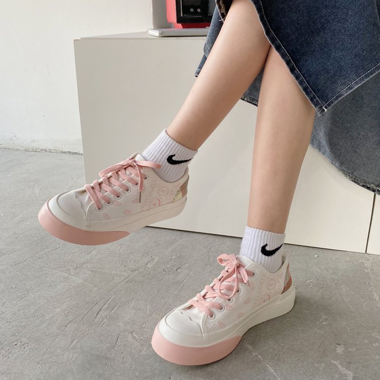 Giày Thể Thao Vải Canvas Đế Bằng Buộc Dây Cá Tính Hợp Thời Trang Cho Nữ | BigBuy360 - bigbuy360.vn