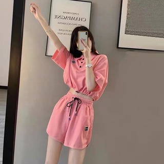Leisure suit women’s 2022 new summer cool salt sweet fashion age reducing sports shorts net red fried Street two-piece set