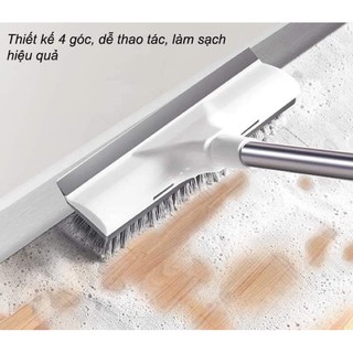 Cây chà sàn nhà tắm cán dài chổi gạt nước 2 đầu xoay 180 độ dễ dàng điều chỉnh độ dài