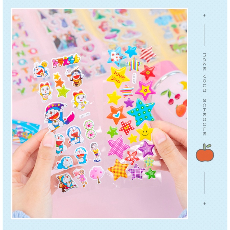 Sticker hình dán nhãn hoạt hình nổi đa dạng mẫu cho bé, giao ngẫu nhiên