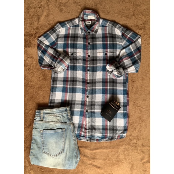 Combo 2 áo Sơ Mi Flannel 2hand [𝐅𝐑𝐄𝐄 𝐒𝐇𝐈𝐏] - Sơ mi flannel secondhand