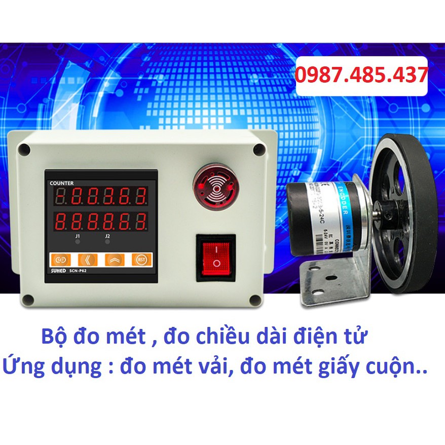 Bộ đo mét vải điện tử - Đồng hồ đo chiều dài, đo mét dạng điện tử SCN-P62