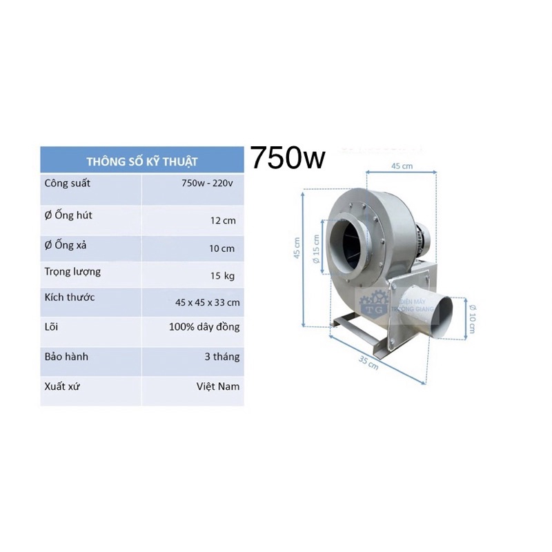 quạt sên quạt hút ly tâm 750w hàng việt nam dây đồng 100% | BigBuy360 - bigbuy360.vn