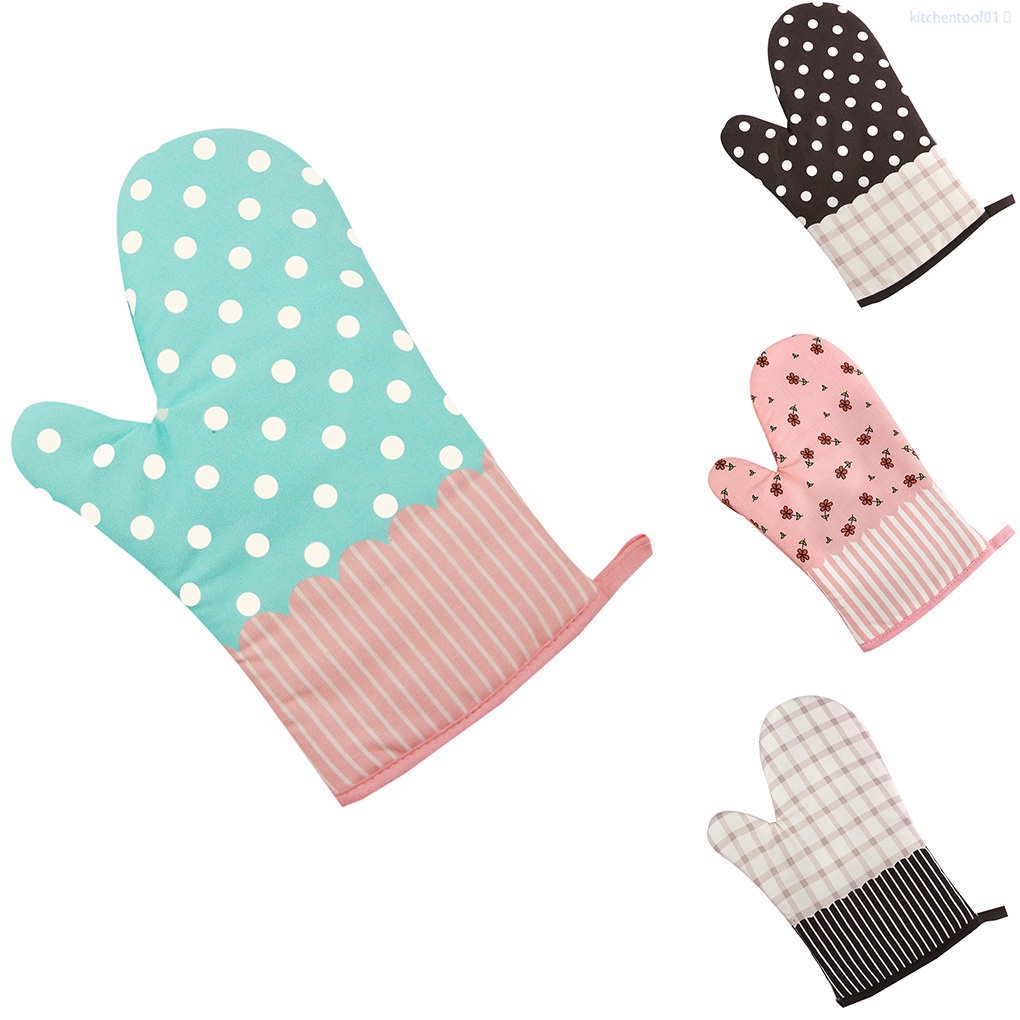 Găng tay bằng cotton chịu nhiệt cao 180℃ dày dặn chống trượt dùng làm bánh cho nhà bếp