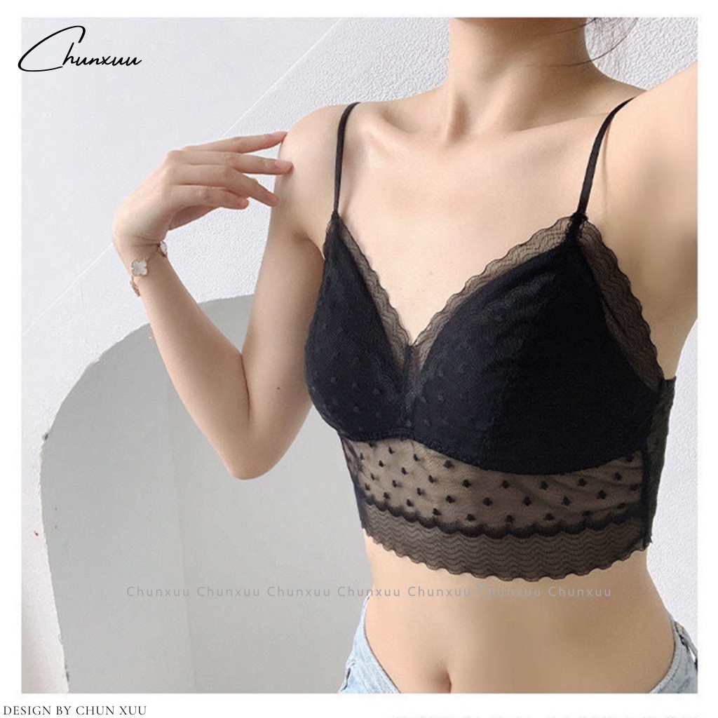 Áo bra nữ dáng chữ U ChunXuu, phối ren xuyên thấu mềm mại gợi cảm - BR15