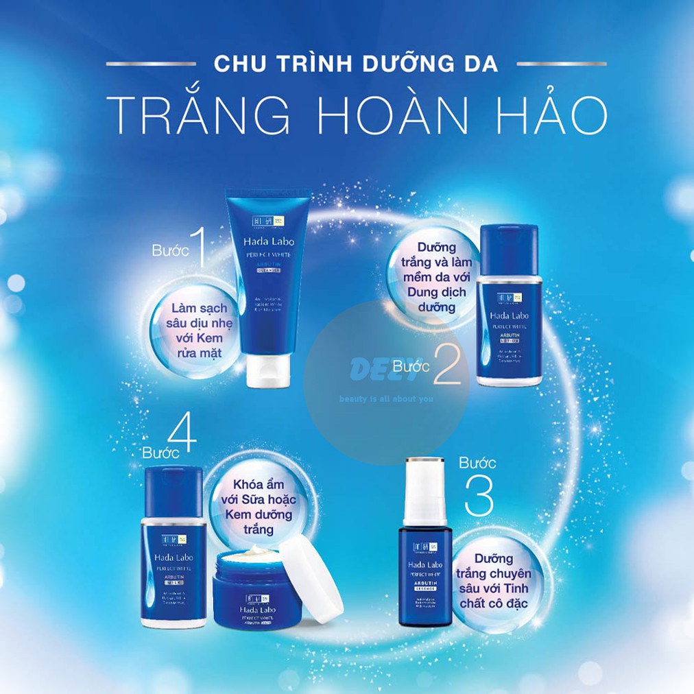 Bộ Chăm Sóc Da Mặt Hada Labo Dưỡng Trắng Da Combo Sữa Rửa Mặt Srm Lotion Kem Dưỡng Ẩm Hadalabo Chăm Sóc Da Skincare Dezy