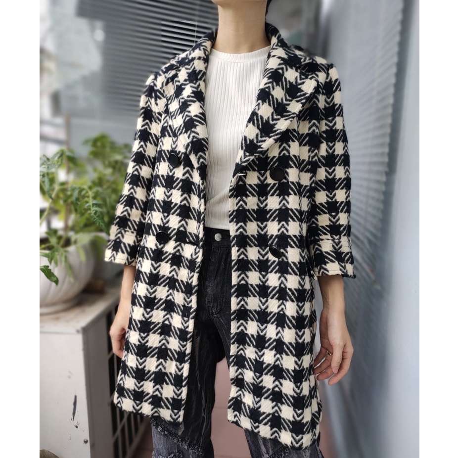 Áo khoác Măng tô Dạ Hàn second-hand, áo mangto, Trench coat freesize, big size - Đồ Si Bon MT21