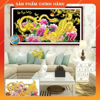 Tranh đính đá rồng phượng  [Long phụng sum vầy]  160x75cm, 120x65cm