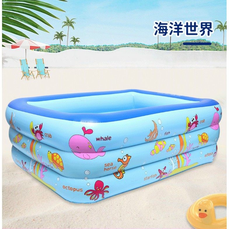 BỂ BƠI PHAO 3 TẦNG CHO BÉ YÊU kích thước: 150 x 110 x 50 cm