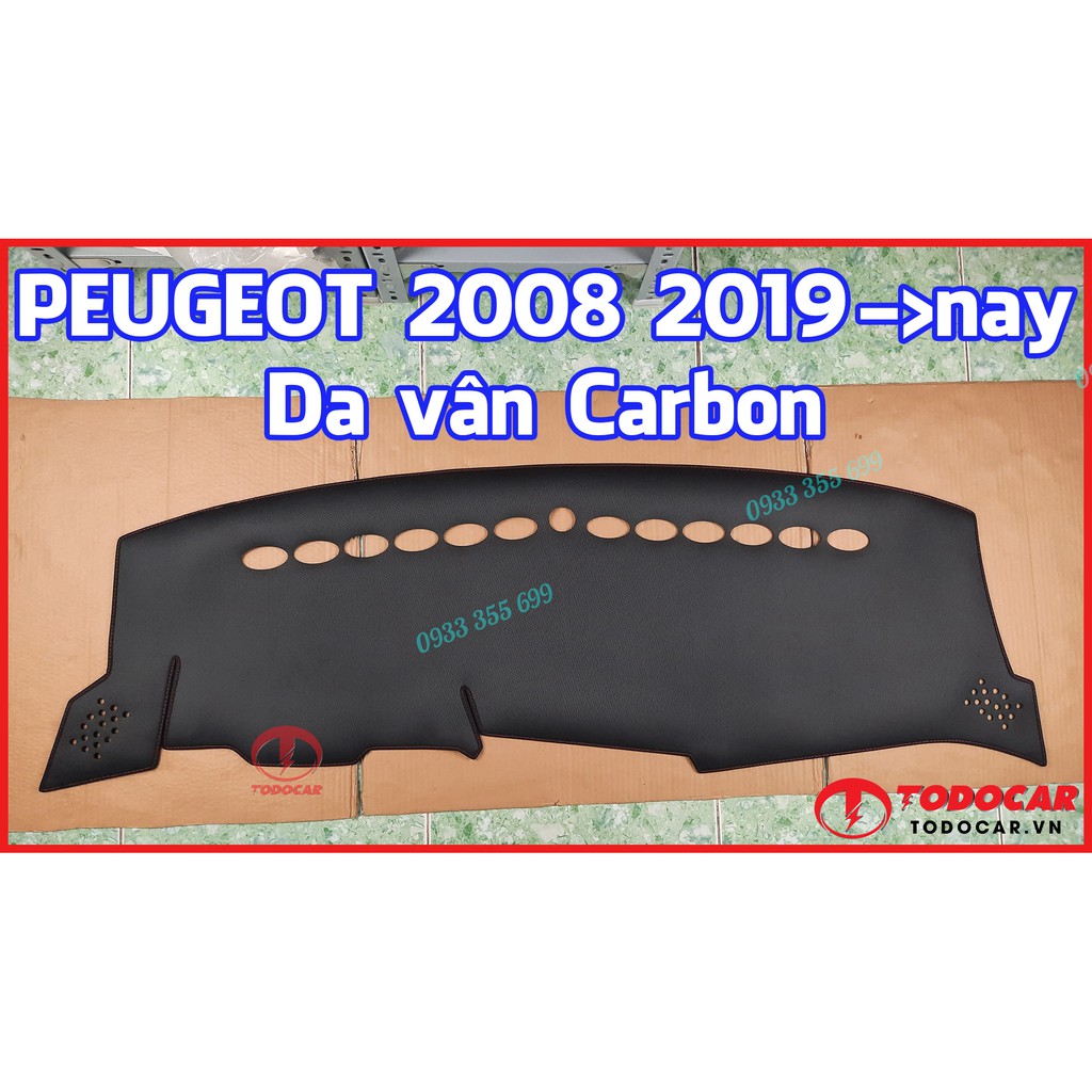 Thảm Taplo PEUGEOT 2008 bằng Nhung lông Cừu, Da vân Carbon, Da vân Gỗ 2019 2020 2021 2022