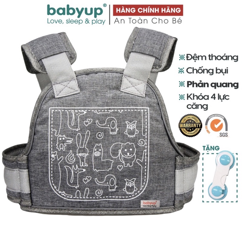 💥CAO CẤP💥 Đai Xe Máy an toàn cho bé, đai phản quang, địu ngồi, đai xe máy Babyup