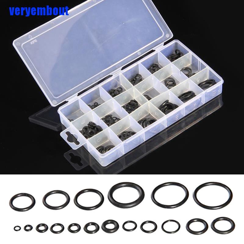 Set 225 Vòng Đệm Cao Su Đen Hình Chữ O
