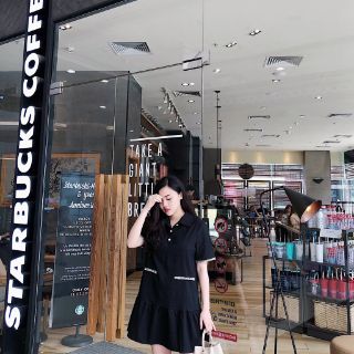 Váy suông đuôi cá viền dạ