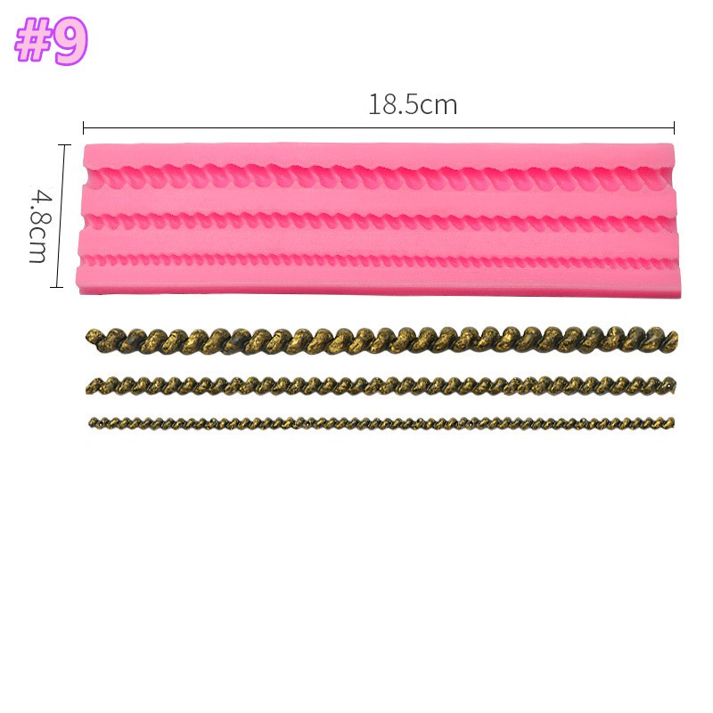 Khuôn silicone Làm Kẹo Đường Hình Dây Kéo diy