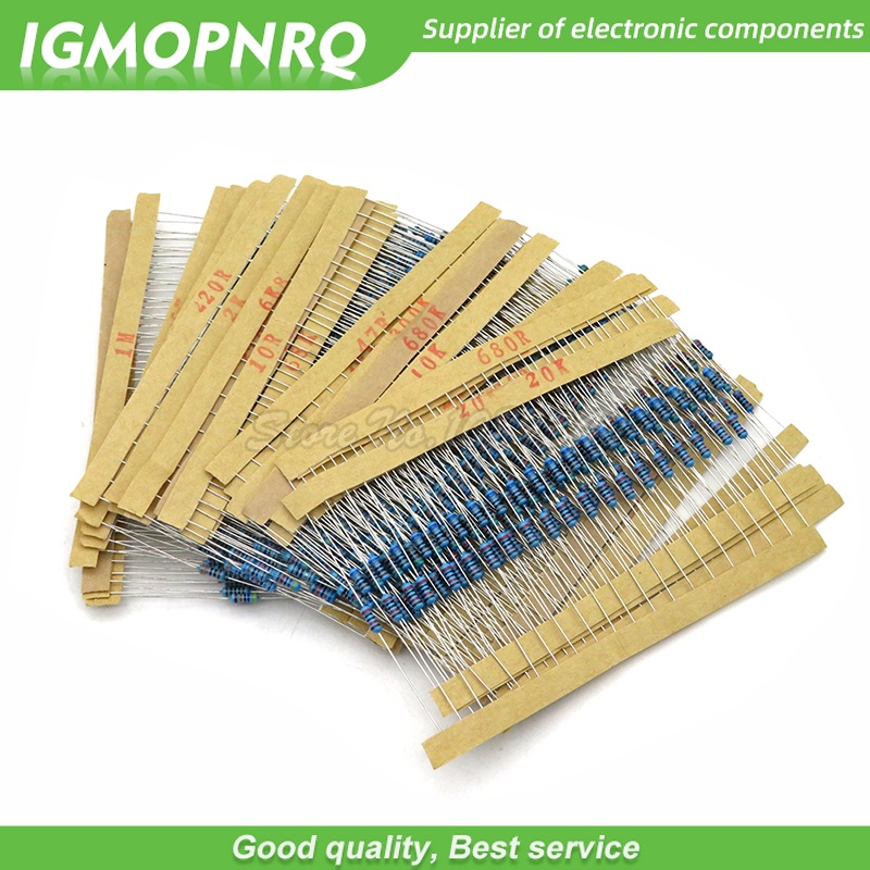 Bộ 600 Điện Trở Màng Kim Loại 30Values * 20 Cái 1% 1 / 4W Chống Xước