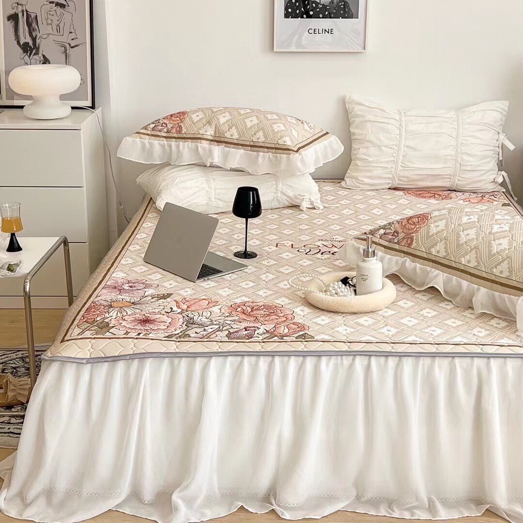 SÉT CHIẾU CAO SU NON CHÂN PHỦ BÈO CAO CẤP CHIC STUDIO HÀNG NHẬP NGUYÊN CHIẾC MỚI