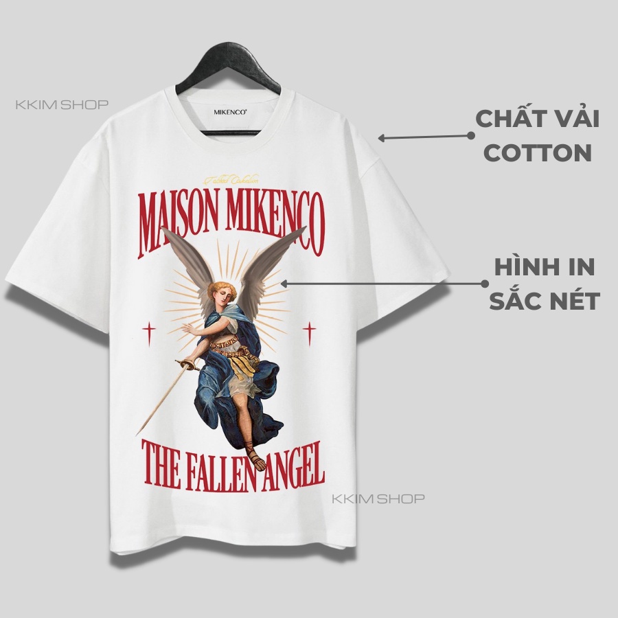 Áo Thun Tay Lỡ MIKENCO FALLEN ANGEL, áo phông unisex Form rộng oversize, chất liệu Cotton. KKIMShop
