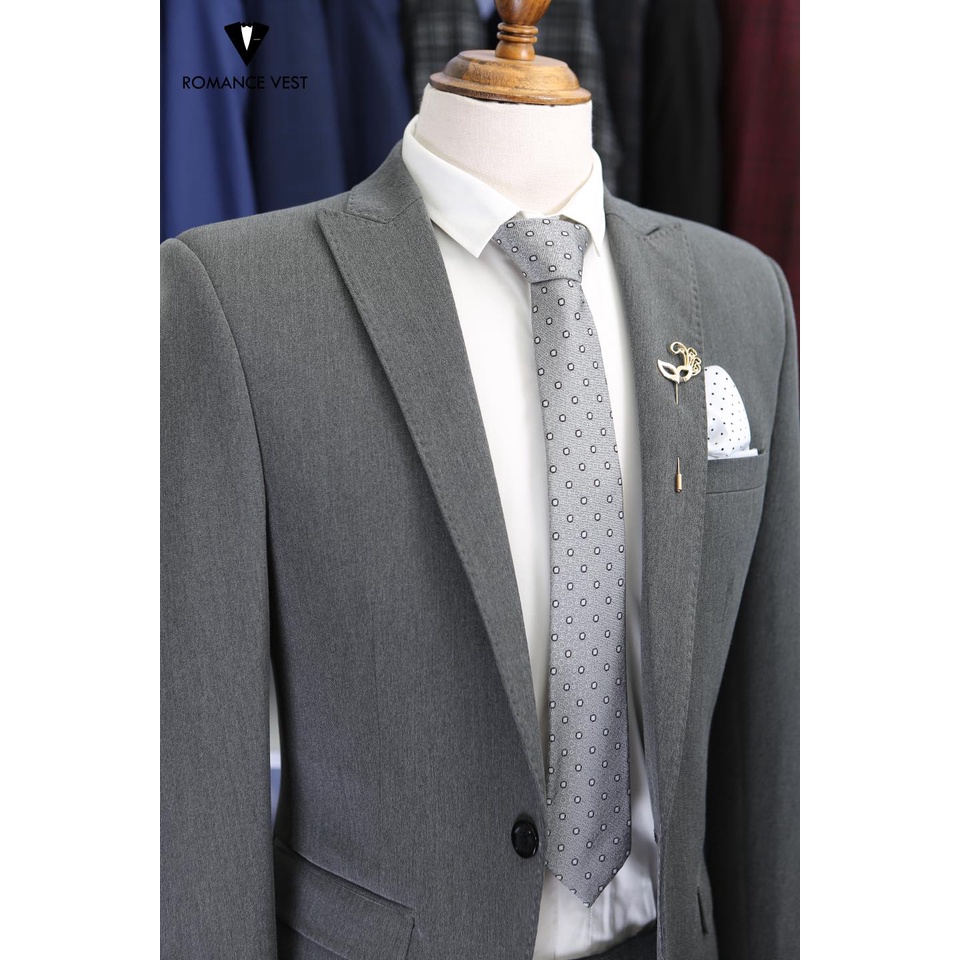 Vest nam Màu xám dáng 1 cúc, áo khoác Hàn Quốc Blazer-Shop Suit