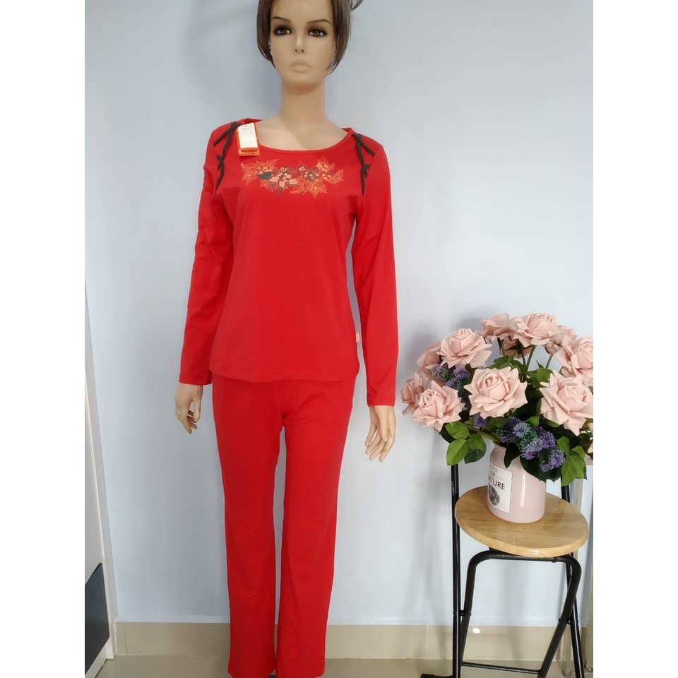 Bộ quần áo nữ mặc nhà Cotton Selina quần dài áo dài 916005 | BigBuy360 - bigbuy360.vn