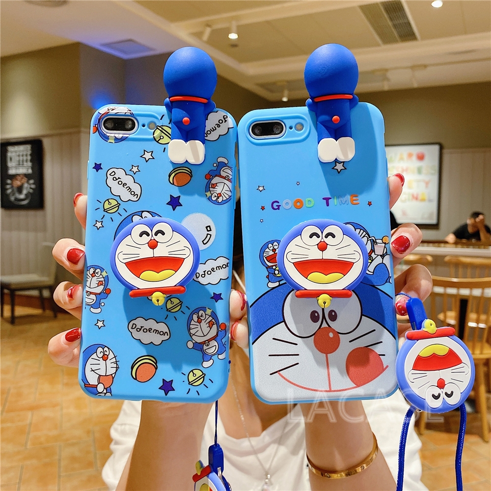 DORAEMON SAMSUNG Ốp Lưng Hình Doraemon Có Dây Đeo Xinh Xắn Cho Samsung S8 Plus S8 Note9 Note10 Note10 Plus J7 Pro J6 Plus J4 Plus J7 Prime J5 Prime J2 Prime A8 2018