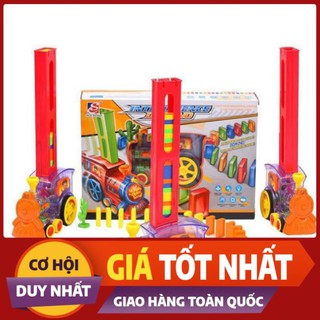 HN1607  Đoàn Tàu Hỏa Xếp Domino Tự Động Cho Bé Thỏa Sức Sáng Tạo - Xe Lửa Domino HNEAGER