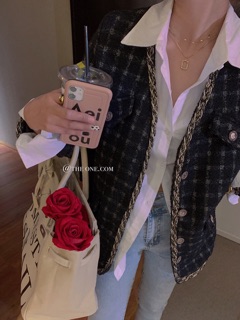 Áo dạ Tweed kẻ (Order 7-10 ngày)