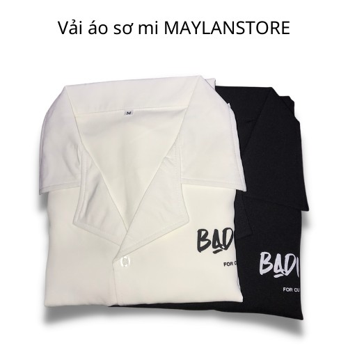 Áo Sơ mi Nam Tay Ngắn Thêu Họa Tiết Bad Habits - form rộng unisex - MAYLANSTORE