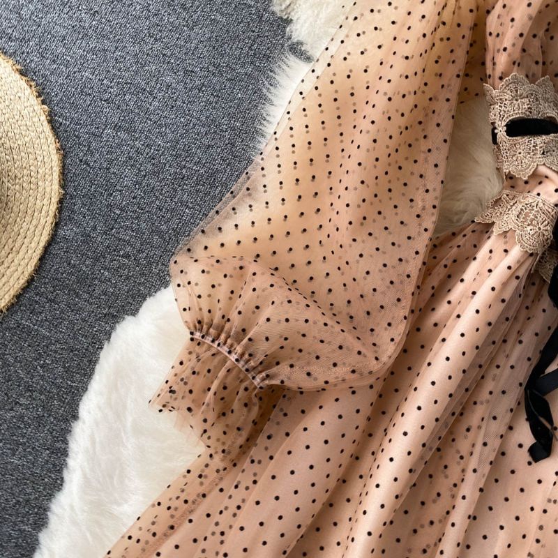 ĐẦM XÒE TAY BỒNG THẮT EO